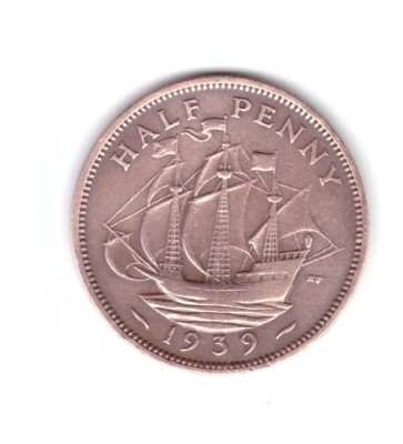 Moneda Marea Britanie 1/2 penny 1939, stare buna, curata foto