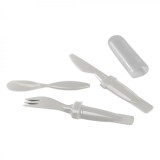 Set de 3 tacamuri din plastic, furculita, cutit si lingura, 31 x 178 x 20 mm