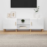Cumpara ieftin Comodă TV, alb extralucios, 150x30x50 cm, lemn prelucrat