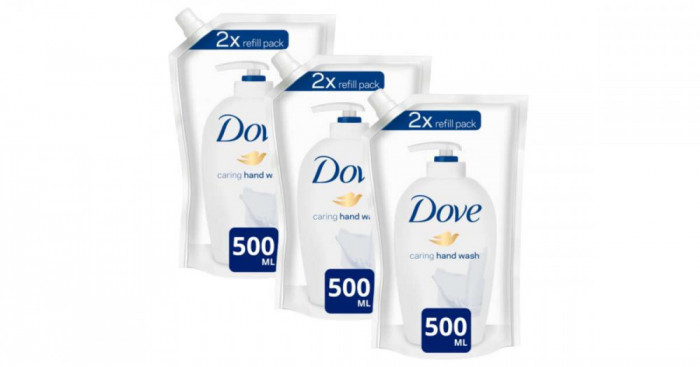 Dove Foly&eacute;kony Szappan Ut&aacute;nt&ouml;ltő Regular 3x500ml