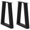 VidaXL Picioare pentru măsuță de cafea &icirc;n formă de V, 2 buc., negru, 38x (42-43,3) cm, oțel 4012544