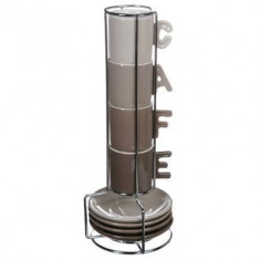 Set 4 servicii pentru servire cafea pe suport metalic, Secret de Gourmet foto