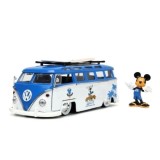 Jada masina din metal Volkswagen T1 Bus scara 1:24 si figurina Mickey Mouse, Jada Toys