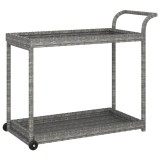 Cumpara ieftin Carucior de bar, gri, 100x45x83 cm, poliratan