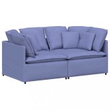 Cumpara ieftin Canapea modulara cu perne, albastru jeans, textil