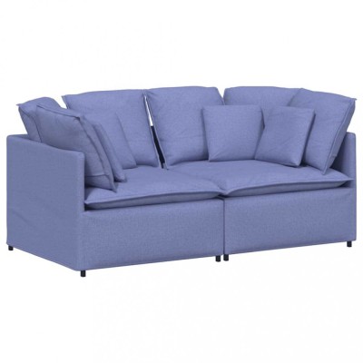 Canapea modulara cu perne, albastru jeans, textil foto