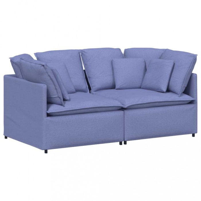 Canapea modulara cu perne, albastru jeans, textil