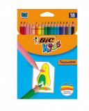 Set 18 creioane colorate cu varf subtire ,Bic Tropicolors Kids