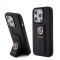 Husa iPhone 15 Pro originala Guess Grip Stand 4G Saffiano Strass, negru, GUHCP15LPGSSADK