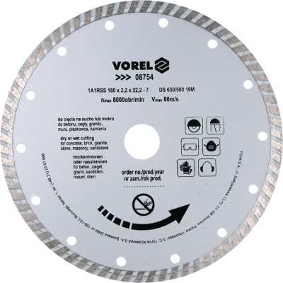 Disc diamantat turbo 180 mm VOREL foto