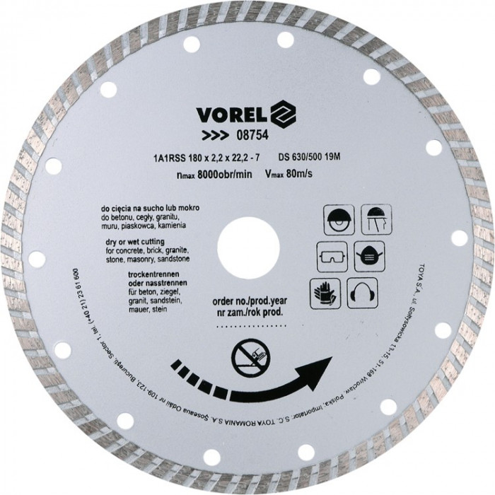 Disc diamantat turbo 180 mm VOREL