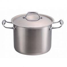 Oala inox cu capac sticla , ERTONE ERT-MN 512 capacitate 6 litri, 22cm Inox foto