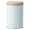 Cutie Depozitare Metalică, Cilindrică, Alb, Capac Bej, 8.5x13cm, Oem