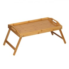 Tavă Servire Pat, Bambus, Picioare Pliabile, Dimensiuni 50x30x22 cm