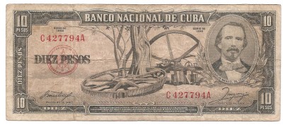 Cuba 10 Pesos 1958 - Carlos Manuel de Cespedes, C427794A, P-88b foto