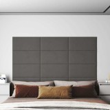 vidaXL Panouri de perete 12 buc. gri deschis 60x30 cm catifea 2,16 m&sup2;