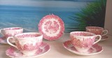 Vand set 4 cescute/farfurioare ceai/cafea portelan ROMANTIC ENGLAND