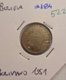 522 Bolivia 1 Boliviano 1951, KM#184, excelenta