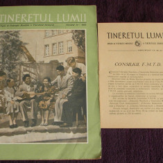 Revista Tineretul lumii Nr 10 / 1955, propaganda comunista, caricaturi BD in RPR