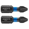 Set 2 Biti Impact Graphite PZ2, 1/4&quot;, 25mm, Otel S2, Surubelnita, Varfuri de Impact