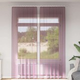 vidaXL Perdele Voile cu buzunare pentru bare 2 buc violet 4102205