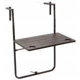 Masa de balcon pliabila, inaltime reglabila, imitatie lemn, suporturi pahare, 64x60x83cm, maro Household NewTrend
