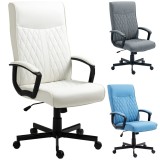 Vinsetto Scaun de Birou cu Spătar &Icirc;nalt &Icirc;nălțime Ajustabilă și Funcție de &Icirc;nclinare 65x65x102-112,5 cm Crem | Aosom Romania