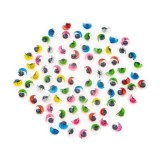 Accesorii creatie - ochisori plastic mici cu gene, diverse culori, 6mm, set 100 buc, Colorarte