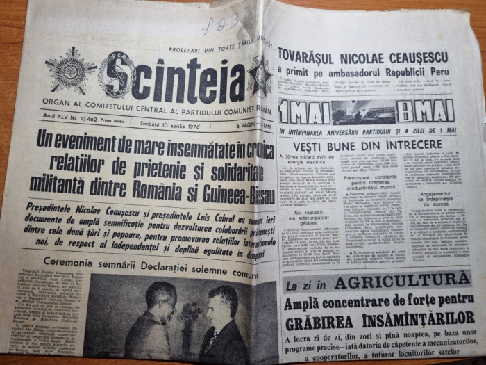 scanteia 10 aprilie 1976-articol jud. cluj,dolj,alba,oravita