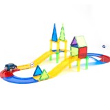 Set constructie magnetic 3D cu circuit si masinuta, 45 piese