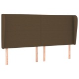 Cumpara ieftin Tablie de pat cu aripioare maro inchis 163x23x118/128 cm textil