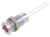 LED Plat Roșu 2VDC &Oslash;8mm 2pin Metal Lampă Control