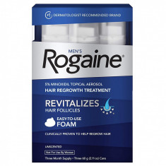 Spuma 3 Luni, Rogaine, Minoxidil, 5%, Tratament Impotriva Caderii Parului, 3x 60ml