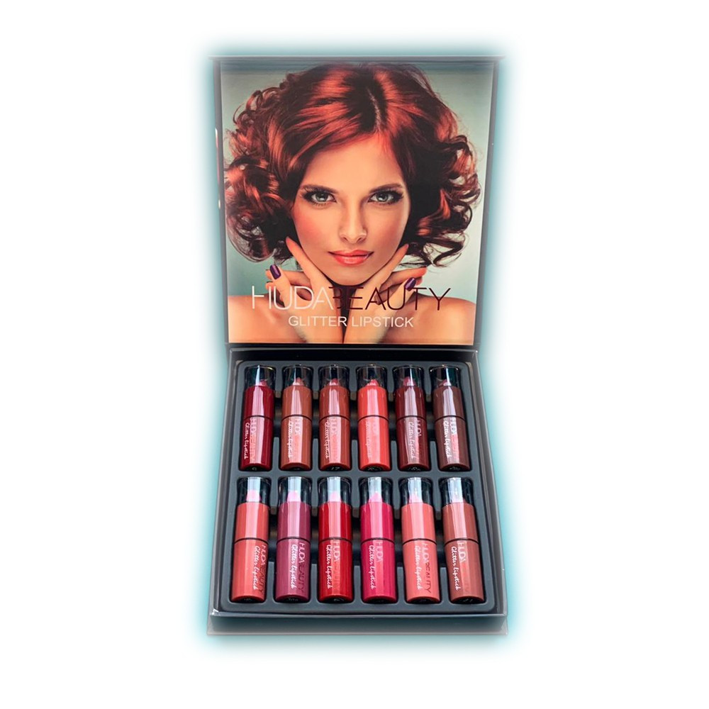 Set 12 Huda Beauty Glitter Lipstick | arhiva Okazii.ro