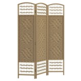 HOMCOM Paravan interior din lemn separator de cameră despărțitură pliabilă 3 panouri 120 x 170 cm lemn natural | Aosom Romania
