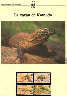 Indonezia 2000 - Dragonul de Komodo,set WWF, 6 poze, MNH (vezi descrierea) foto