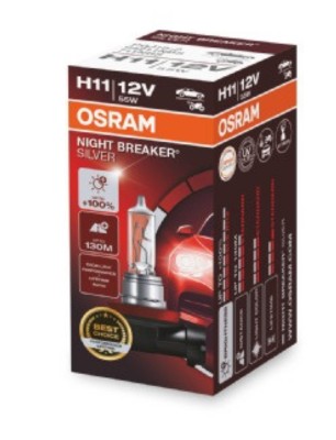 BEC 12V H11 55 W NIGHT BREAKER SILVER +100% OSRAM foto