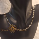 Lantisor placat cu aur pentru femei , zale in forma de inimioara, 50 cm