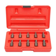 Trusa extractor suruburi si piulite deteriorate 10 piese Breckner Germany, dimensiuni 1/8 inch 3.2 mm - 13/32 inch 10.3 mm