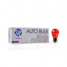 Bec halogen M-TECH bulb BAU15S PY21W 21W 12V Portocaliu