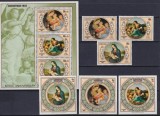 Aitutaki 1983 - Crăciun, picturi Raphael, arta, serie, colite si bloc neuzat