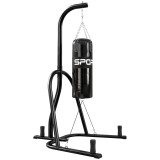 SPORTNOW Sac de Box cu Suport Autoportant pentru Adulți, Sac 20 kg, Structură Oțel, 141x123x220 cm, Negru | Aosom Romania