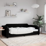 VidaXL Pat de zi, negru, 80x200 cm, material textil