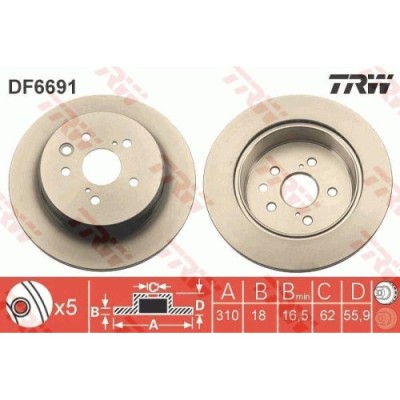 Set discuri frana Lexus Gs ( L1 ), Is 3 ( E3 ), Rc ( C1 ), punte spate, 310x18, TRW foto