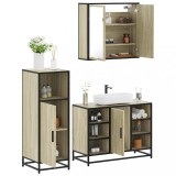 Gossi set mobilier de baie, 3 piese, stejar sonoma, lemn prelucrat
