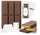 Cumpara ieftin Matrita silicon 6 batoane cacao adanci + racleta, 100 pungi si 40 stickere, alimentara, usor de demoldat
