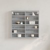 Dulap cu vitrina Gossi, sonoma gri, 60x8.5x58 cm, lemn prelucrat, suspendat, 12 rafturi