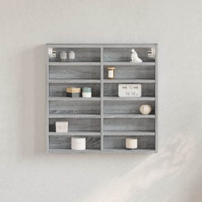 Gossi dulap cu vitrina, sonoma gri, 60x8,5x58 cm, lemn prelucrat foto