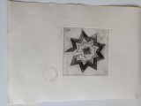 PAUL NEAGU, LITOGRAFIE SERIA &quot;OPEN MONOLITH&quot; ALB-NEGRU SEMNATA STAMPILATA