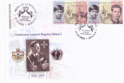 ROMANIA 2021 - CENTENARUL NASTERII REGELUI MIHAI I, FDC - LP 2343. foto